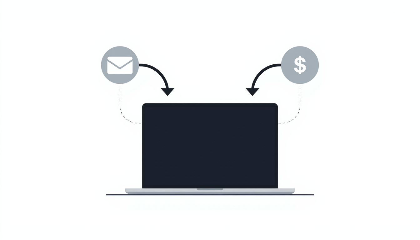 Simple traffic, email, and monetization system visual for online income